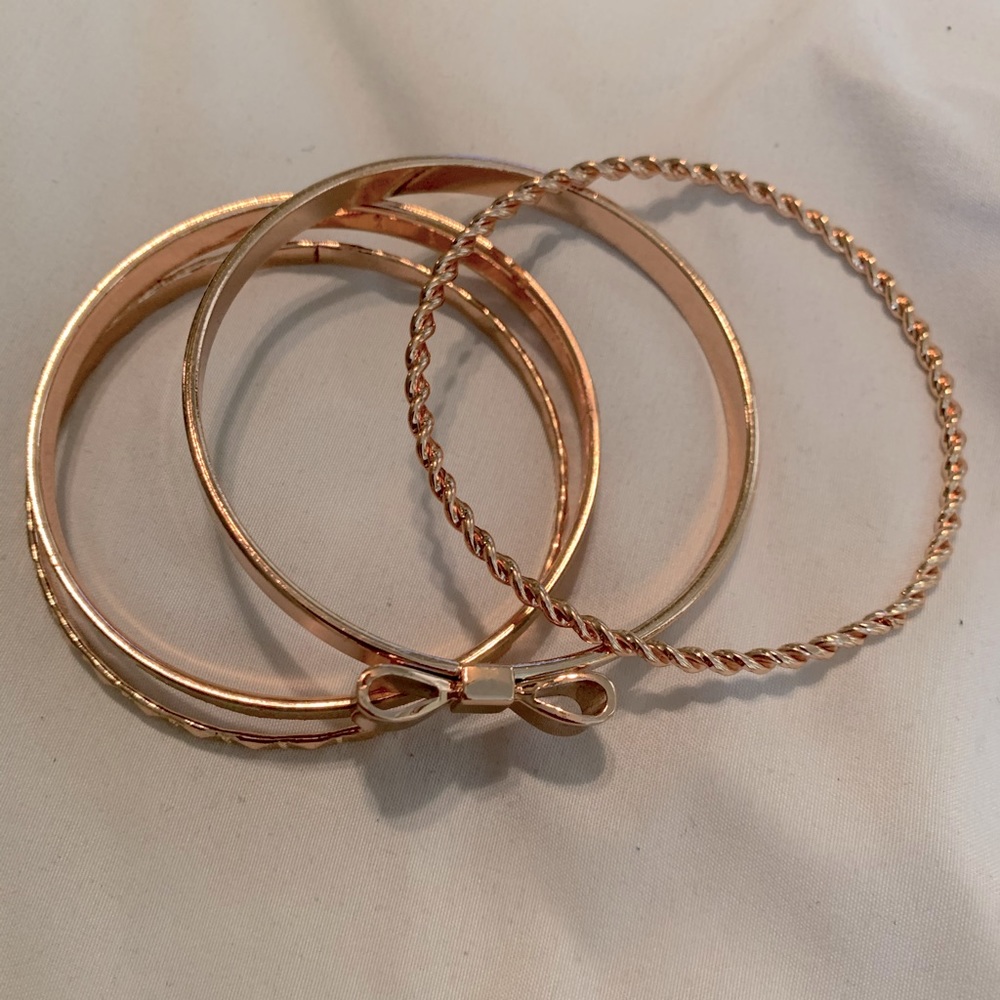Rose Gold Bangle Set - Picture 2 of 2